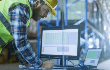 man working on computer